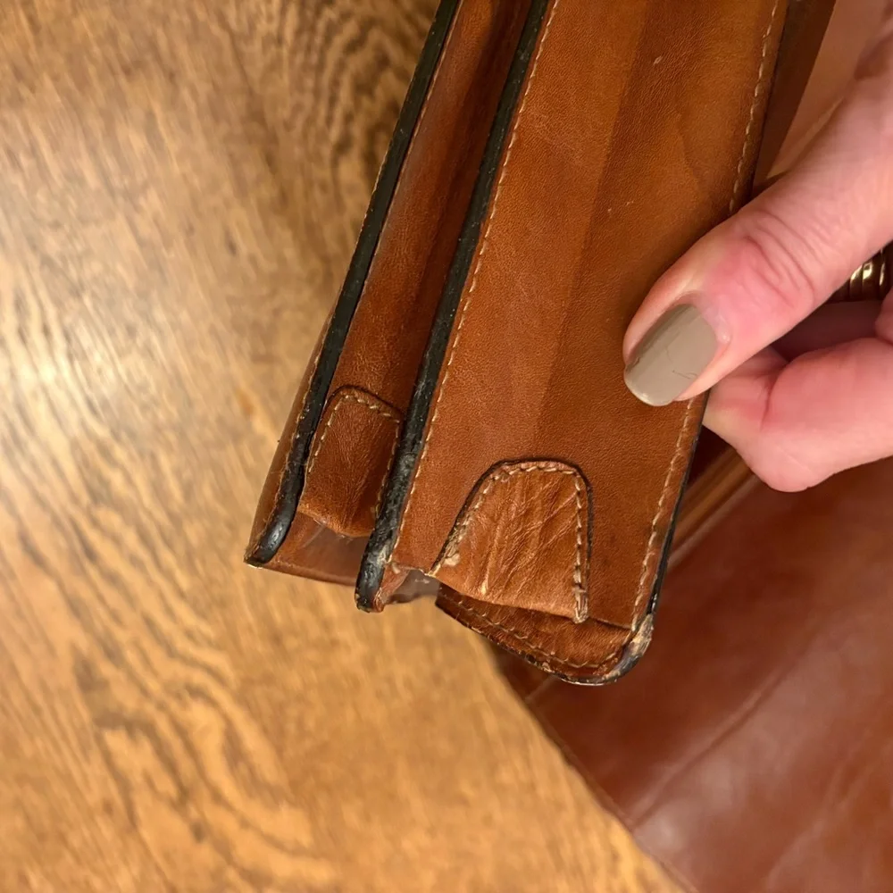 Vintage Nordstrom Portfolio Leather Lock Combination Function Briefcase